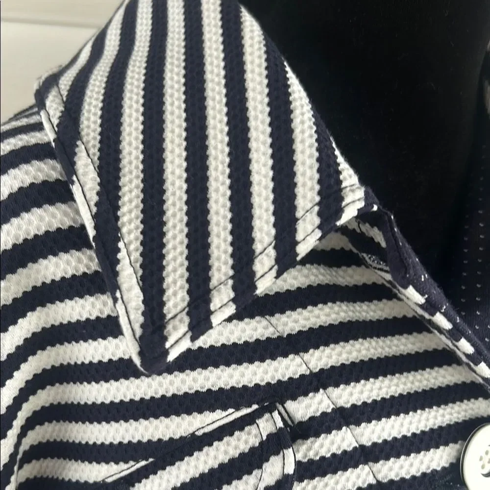 Cabi harbor jacket Blue and White Striped Jacket  E - Picture 6 of 9